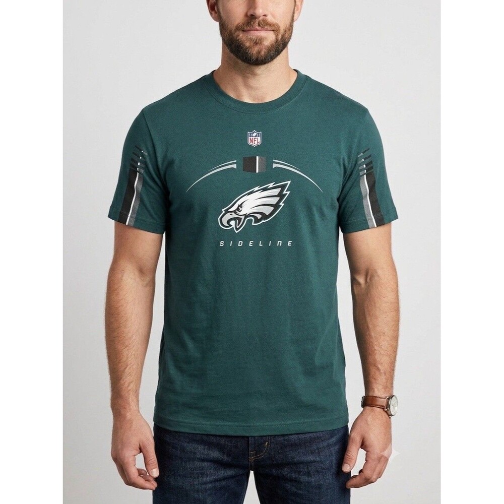 Reebok Mens NFL Philadelphia Eagles Sideline Graphic T-Shirt Dark Green Large